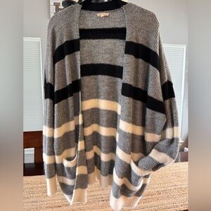 Eesome Gray and Black Striped Cardigan